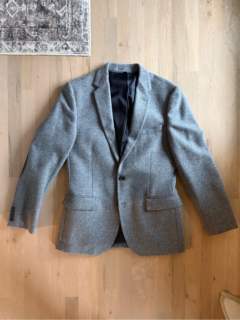 J. Crew Gray Men's Wool-Blend Blazer - Notch Lapel Sport Coat